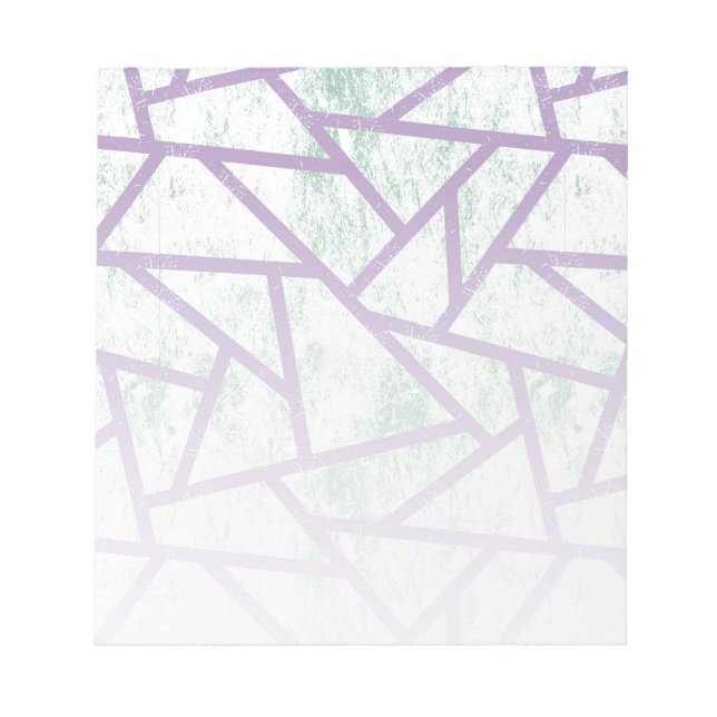 Bloco De Notas Padrão de mosaico verde-lavanda e claro (Frente)