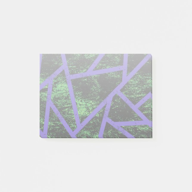 Bloco De Notas Padrão de mosaico violeta e verde (Frente)