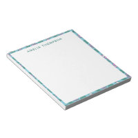 Padrão de Motif Floral Teal Retro Boho Personaliza