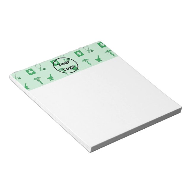 Bloco De Notas Padrão de negócios de saúde verde (Inclinado)