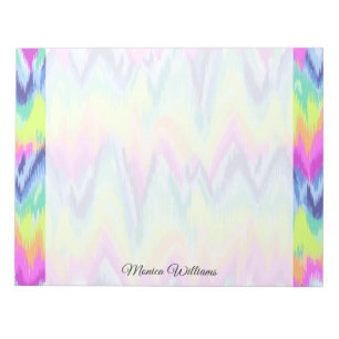 Bloco De Notas Padrão de Neon Chevron Abstrato Colorido Chic