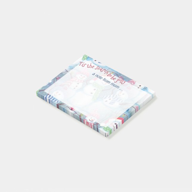 Bloco De Notas Padrão de Neve de Feriado Engraçado e Bonito (Inclinado)