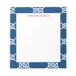 Bloco De Notas Padrão de nó náutico clássico do Marinho