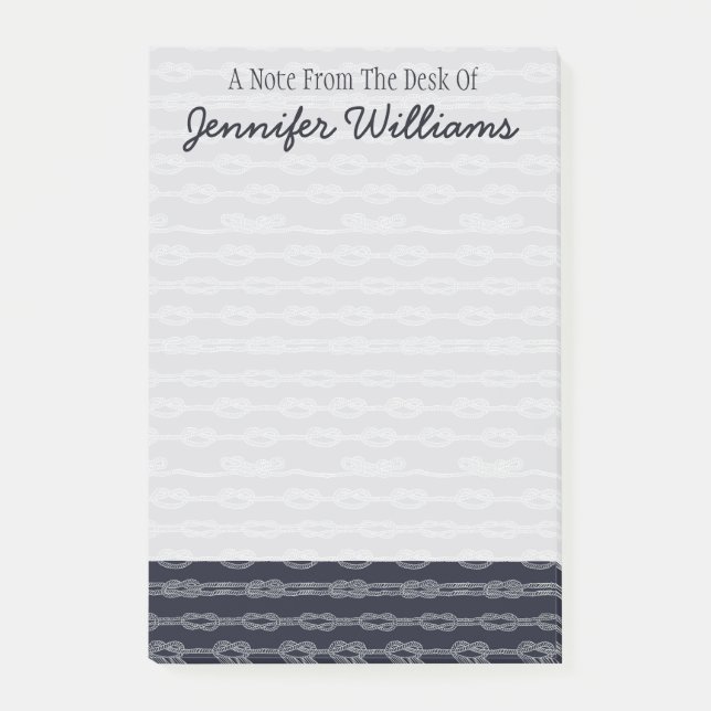 Bloco De Notas Padrão de nós marinhos| Adicione Seu Nome (Frente)