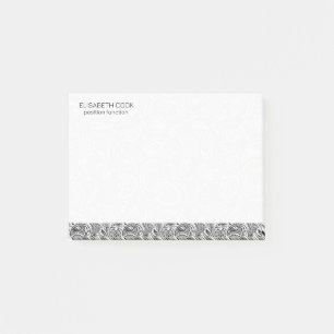 Bloco De Notas Padrão de Paisley Preto e Branco