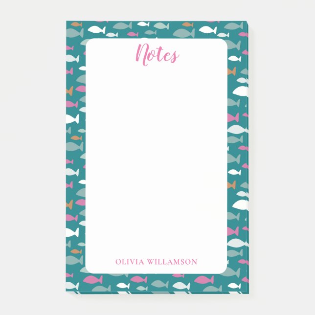 Bloco De Notas Padrão de peixe para fazer notas (Frente)