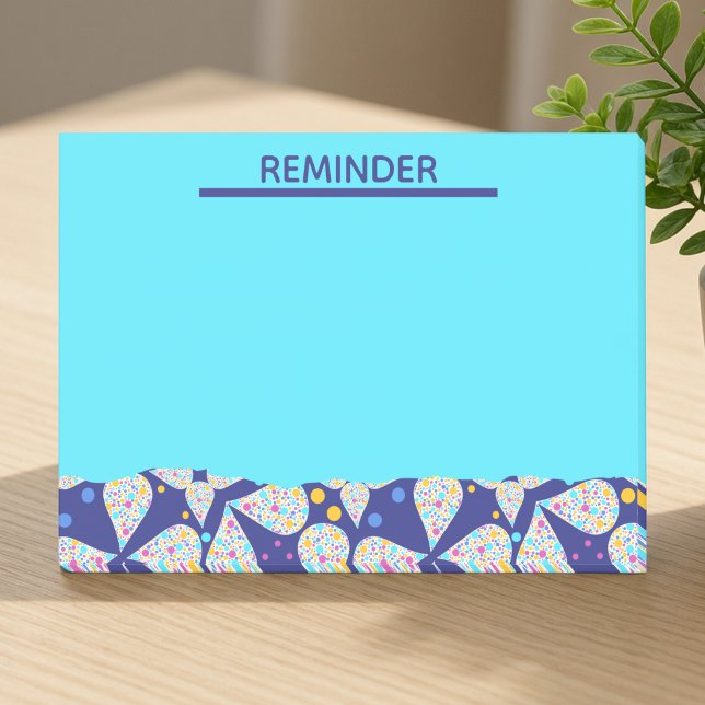 Bloco De Notas Padrão de Pétala Azul Personalizado (Who doesn't love sticky notes? These not only remind you of things but look super cute too.)