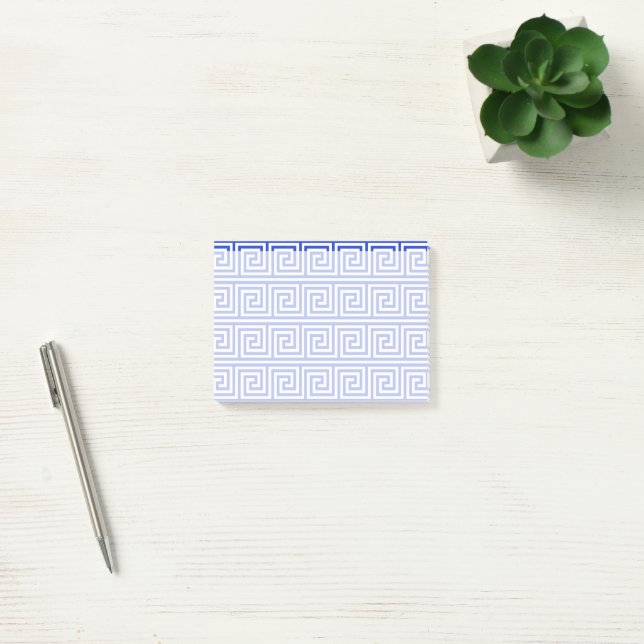 Bloco De Notas Padrão de Praças da Chave Meandro Grega Azul (Escritótio)