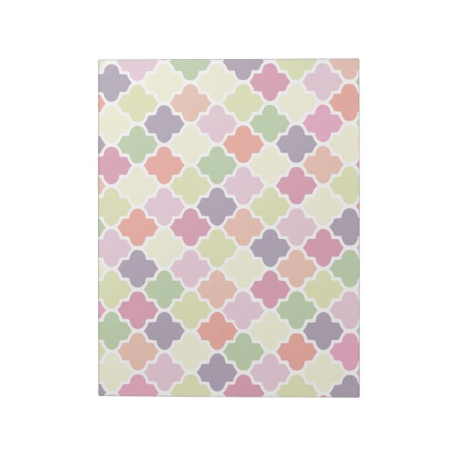 Bloco De Notas Padrão de quatrefoil colorido (Invertido)