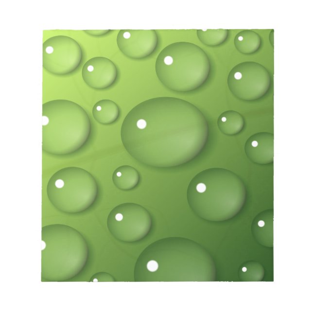 Bloco De Notas Padrão de Raindrop Verde (Frente)