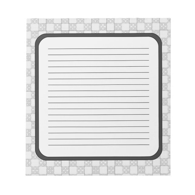 Bloco De Notas Padrão de Remendo Cinza (Frente)