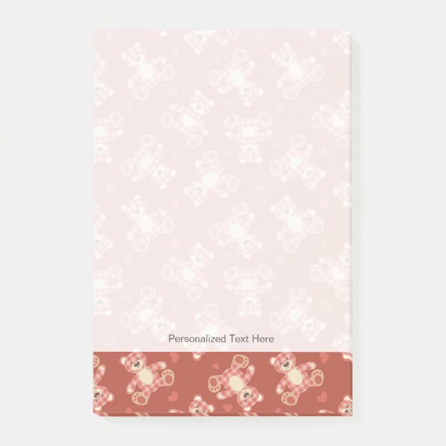 Bloco De Notas padrão de retalhos de urso (Frente)