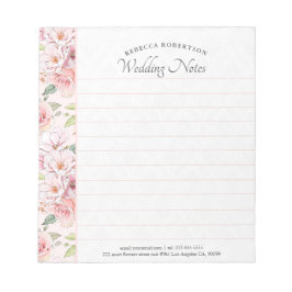 Bloco De Notas Padrão de rosas de vinheta rosa