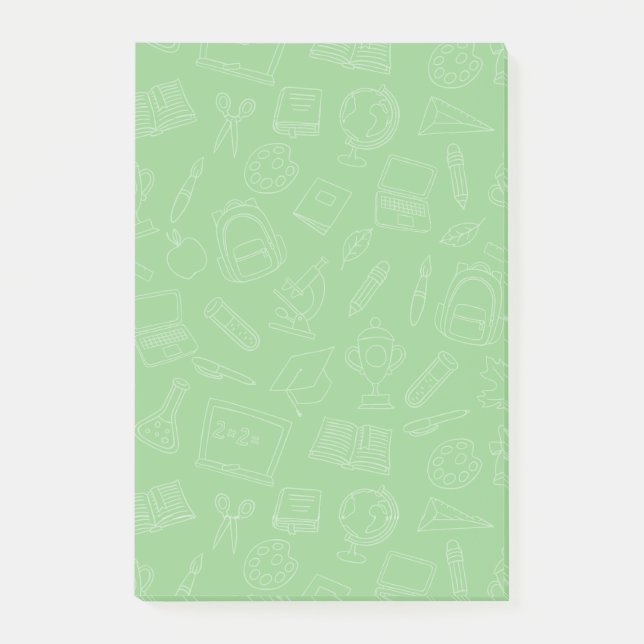 Bloco De Notas Padrão de Suprimentos Escolares Desenhados à Mão (Frente)