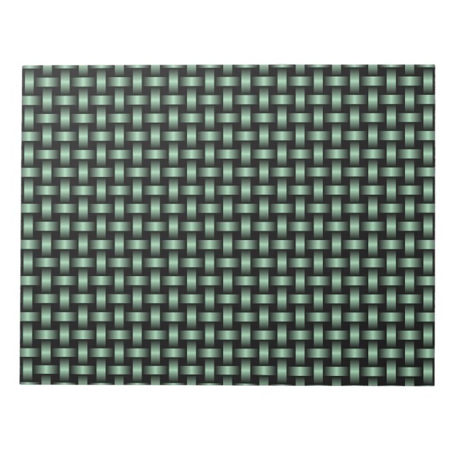 Bloco De Notas Padrão de Tecido Verde Preto (Frente)