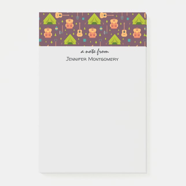 Bloco De Notas Padrão de Tema de Camping de Cute (Frente)