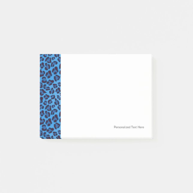 Bloco De Notas padrão de textura do leopardo azul (Frente)
