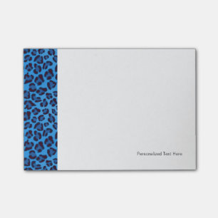 Bloco De Notas padrão de textura do leopardo azul