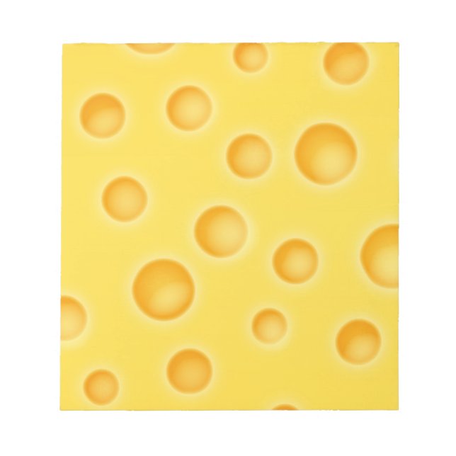 Bloco De Notas Padrão de Textura Queijosa do Queijo Suíço (Frente)
