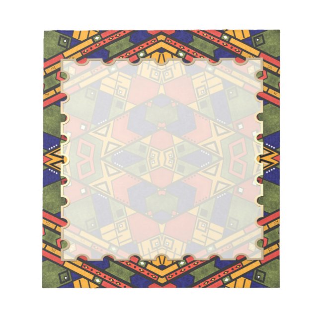 Bloco De Notas Padrão de textura tradicional de etno africano sem (Frente)