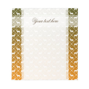 Bloco De Notas Padrão de veado sobre fundo de gradiente