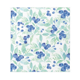 Bloco De Notas Padrão de Verão Rustic Blueberry Berry