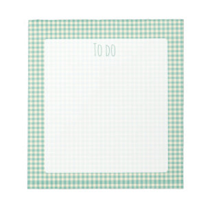 Bloco De Notas Padrão de verificador de gingham azul de Vintage