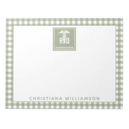 Bloco De Notas Padrão de Xadrez Dietitiana Personalizada de RD Re