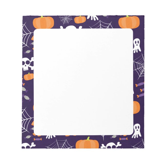 Bloco De Notas Padrão Divertido de Halloween (Frente)