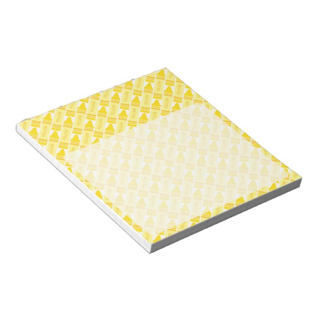 Bloco De Notas Padrão Divertido de Lápis de Cor Amarelo (Inclinado)