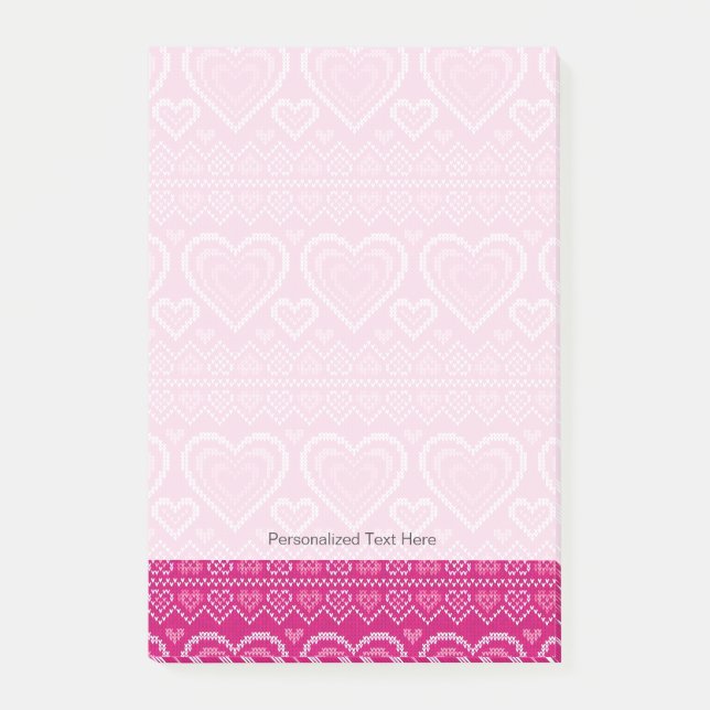 Bloco De Notas Padrão do Dia de os namorados Knit 2 (Frente)