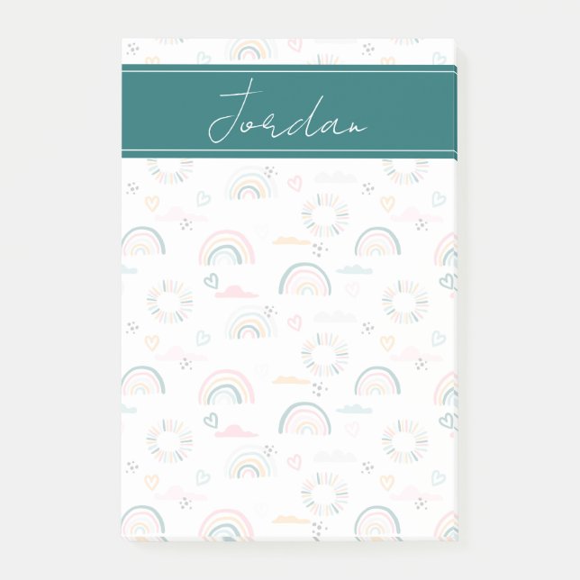 Bloco De Notas Padrão do Rainbows e Corações (Frente)