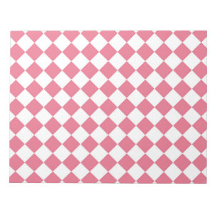 Bloco De Notas Padrão do Verificador de Diamantes Branco Rosa