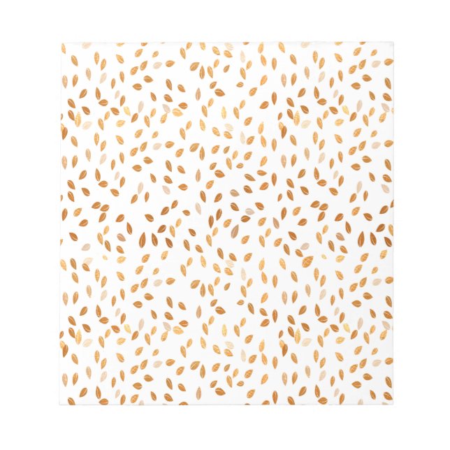 Bloco De Notas Padrão Dourado Leaf Confetti (Frente)