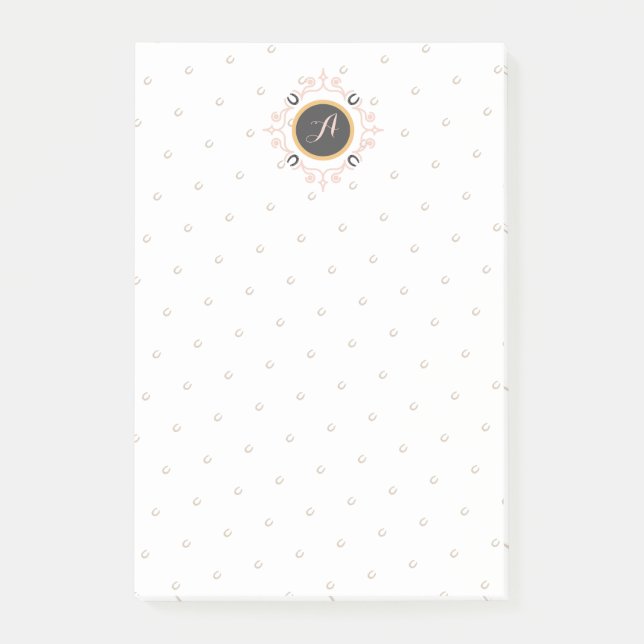 Bloco De Notas Padrão Equestre Monograma Lucky Horsferes (Frente)