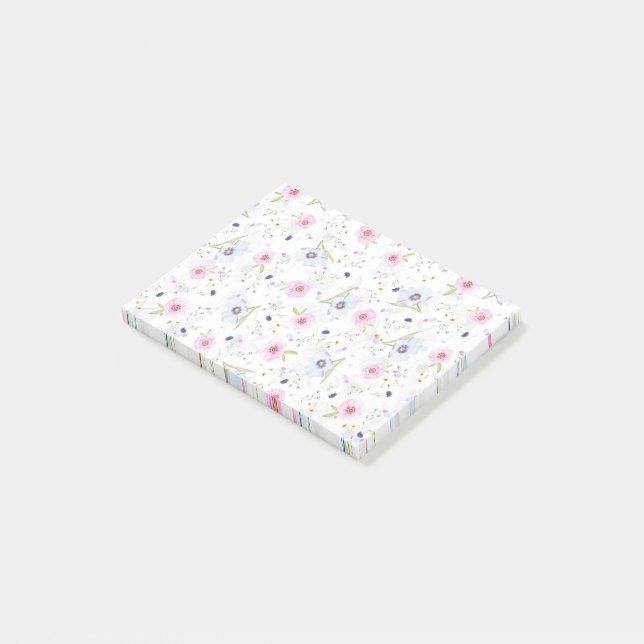 Bloco De Notas Padrão Floral bonito (Inclinado)