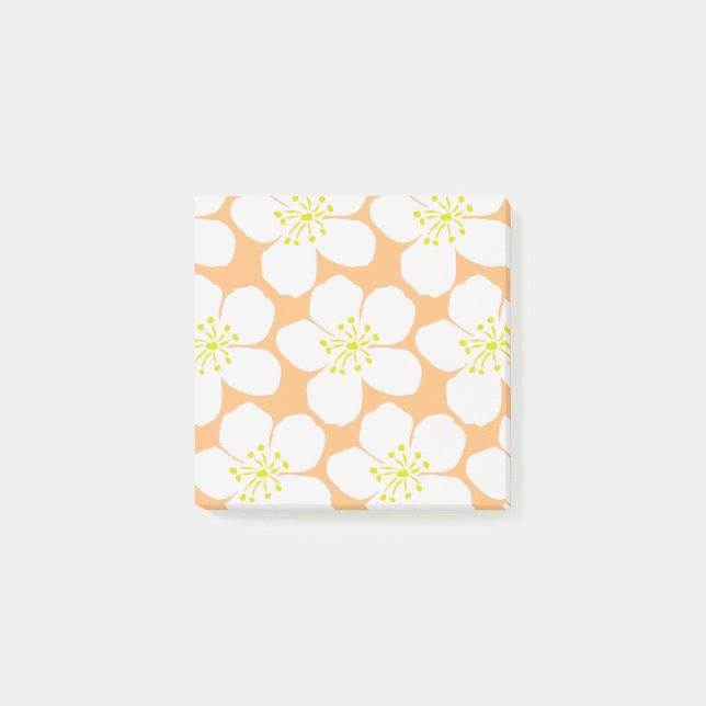 Bloco De Notas Padrão Floral Branco (Frente)