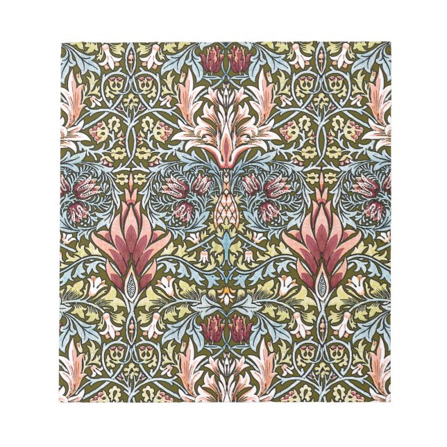 Bloco De Notas Padrão Floral Cabeça de Cobra de William Morris (Frente)