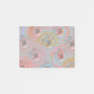 Bloco De Notas Padrão floral colorido com linhas gráficas ponti