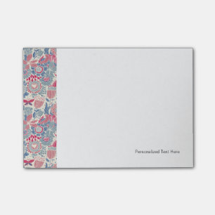 Bloco De Notas Padrão floral com ave e borboleta
