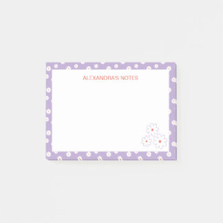 Bloco De Notas Padrão Floral de Doenças Brancas Doce Personalizad