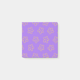 Bloco De Notas Padrão Floral Feminino Caprichoso Roxo Ousado
