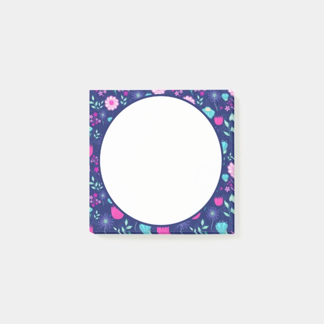 Bloco De Notas Padrão floral fofo de fundo (Frente)