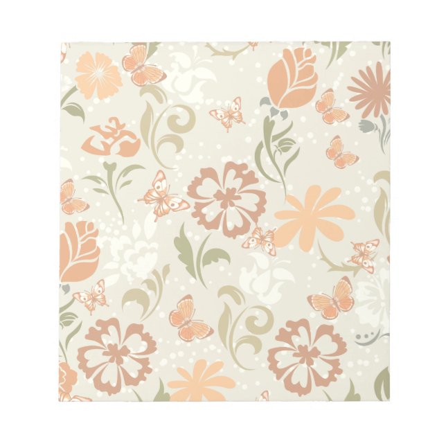Bloco De Notas Padrão Floral Moderno bonito (Frente)