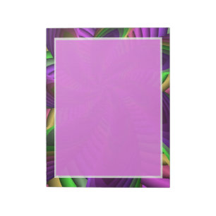 Bloco De Notas Padrão Fractal Cores Neon Flash Colorido