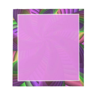 Bloco De Notas Padrão Fractal Cores Neon Flash Colorido