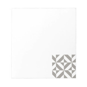Bloco De Notas Padrão Geométrico Deco Cube da Cinza de Prata