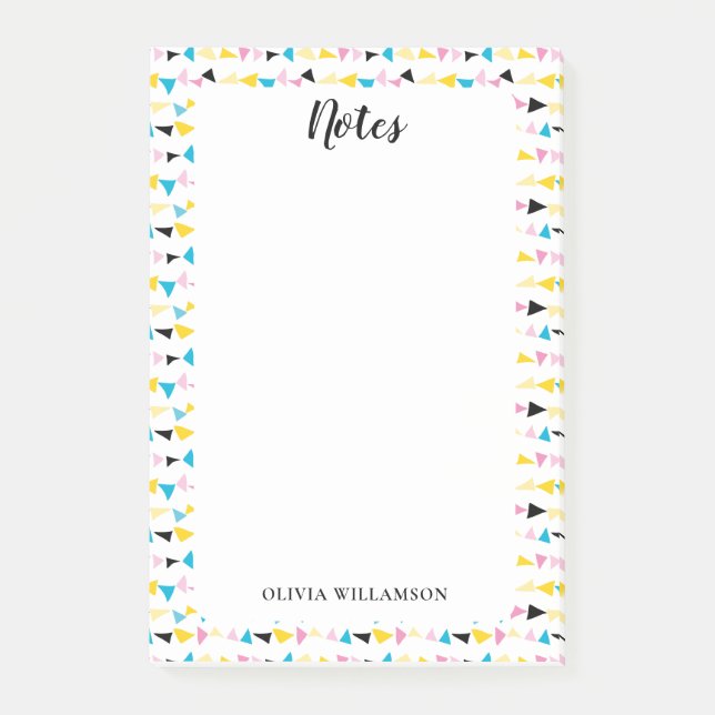 Bloco De Notas Padrão geométrico moderno para fazer notas (Frente)