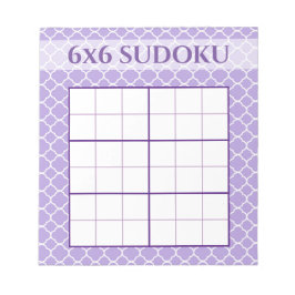 Bloco De Notas Padrão Geométrico Roxo 6x6 Sudoku Grid Modelo