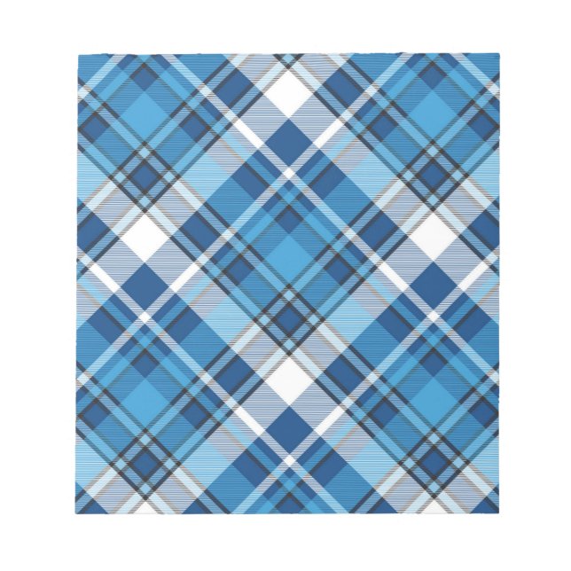 Bloco De Notas Padrão Geométrico Vintage Trendy Blue (Frente)